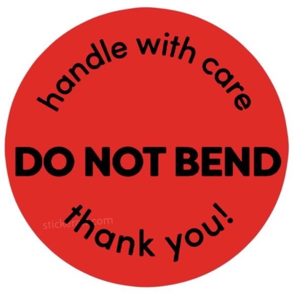 2” DO NOT BEND Orange Stickers - Handle With Care Shipping Labels - Picture 6 of 8